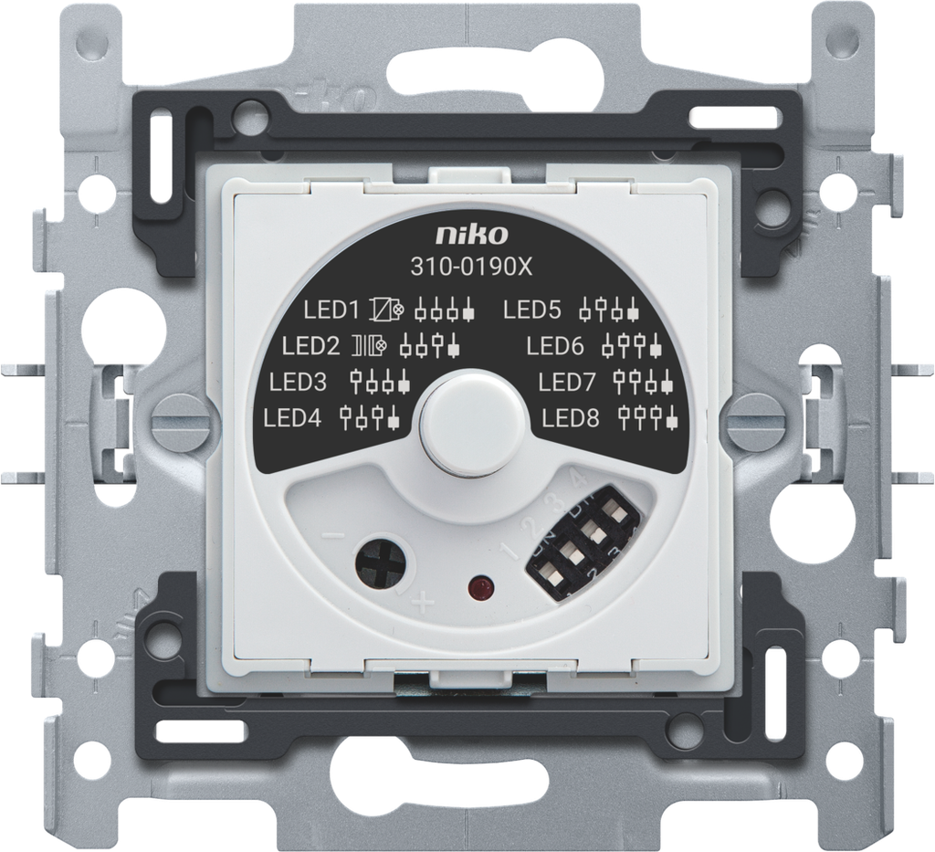 NIKO Socle pour variateur à bouton rotatif universel avec déparasitage TCC, 5 - 325 W, connexion à 3 fils  [310-01900]