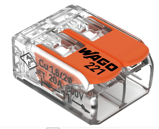 [221-412] WAGO borne rapide avec levier 2 x 0,2-4 mm² (100pc)