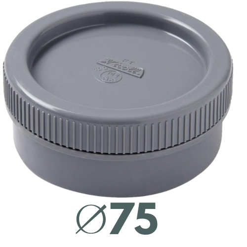 [None] BOUCHON PVC GRIS A VISSER D75