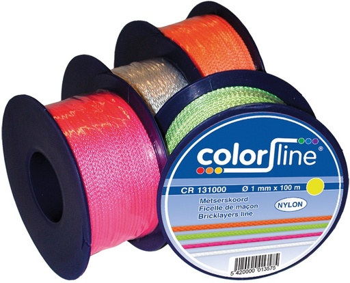 [CR 142000] Ficelle de maçon 1 mm x 100 m - NYLON - orange fluo